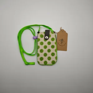 FUNDA DE MOVIL PEQUENO LUNARES VERDE